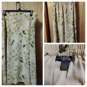 Tan and brown floral skirt by Lane Bryant